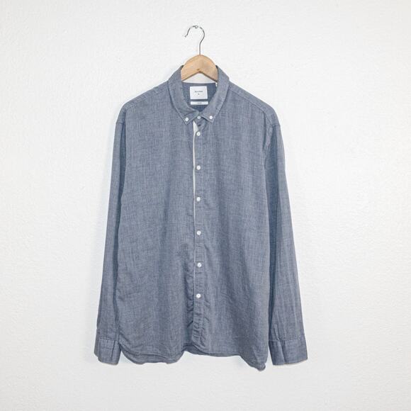 Billy Reid Men's Small Standard fit Button Down Shirt Chambray herringbone - Picture 1 of 7